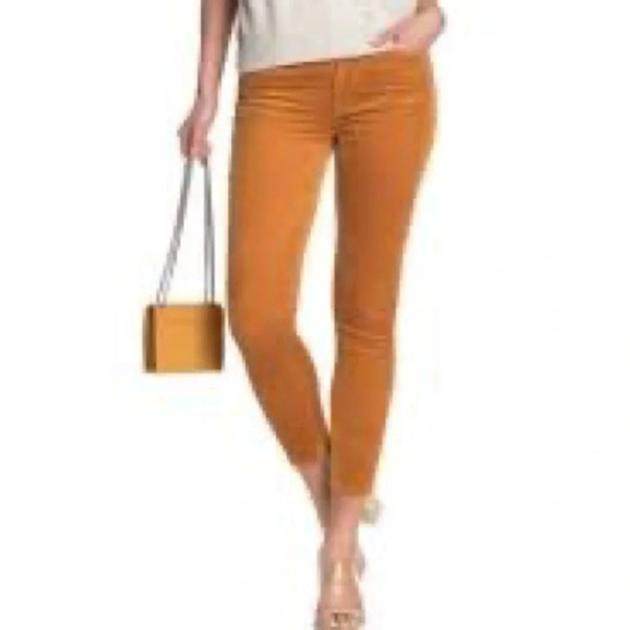 Paige Hoxton Ankle Skinny Corduroy Pants in Marigold - Size 29 - Picture 1 of 9